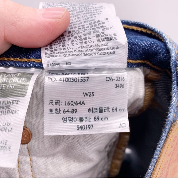 Levi’s High Rise Button Fly Distressed Jean Shorts Size 25 - Picture 7 of 7